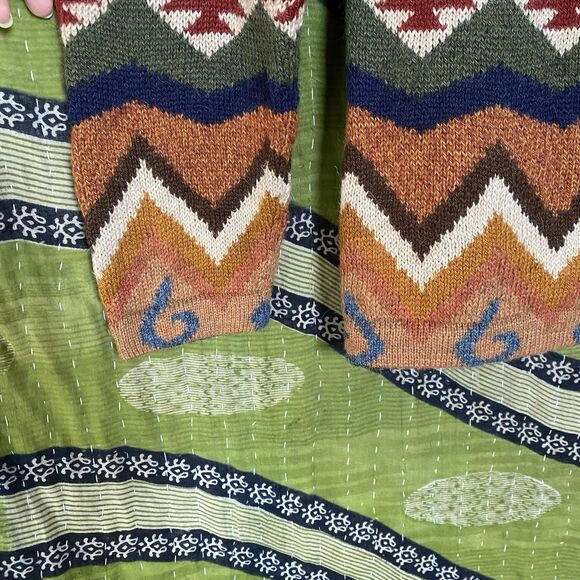 NWOT Rare Tey Art Alpaca Wool Blend Multicolored Knit Cardigan Size Medium - Picture 5 of 15